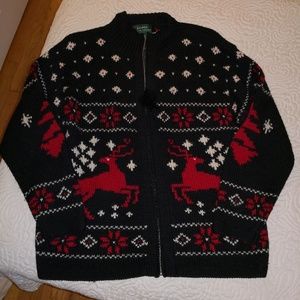 Icelandic Style or Holiday Wool Zip-up, Unisex